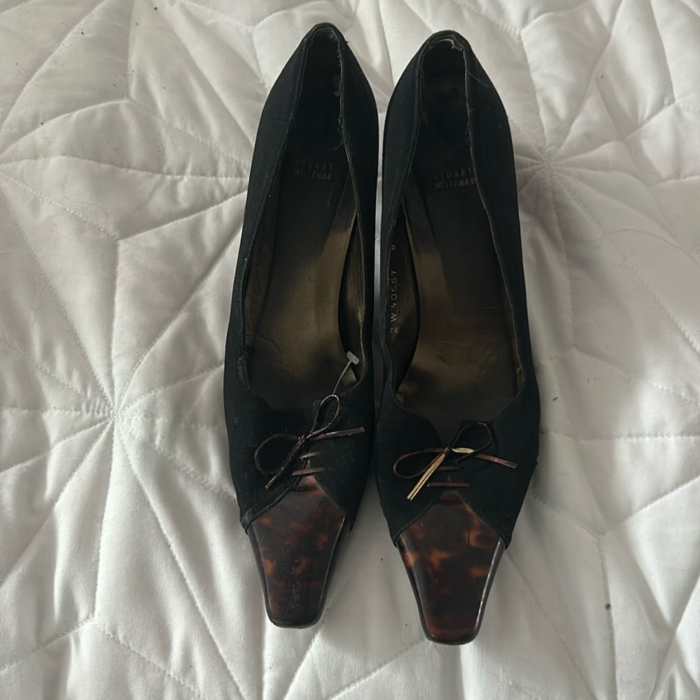 Stuart Weitzman Black With Tortoise Shell Look On… - image 1